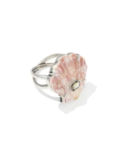 Lucia Shell Vintage Silver Cocktail Ring