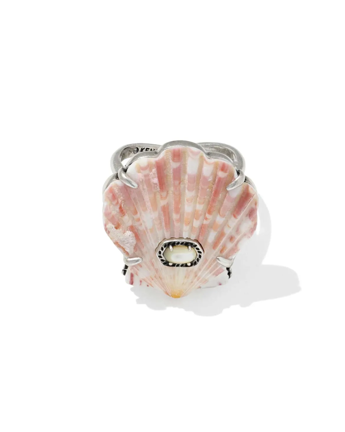 Lucia Shell Vintage Silver Cocktail Ring