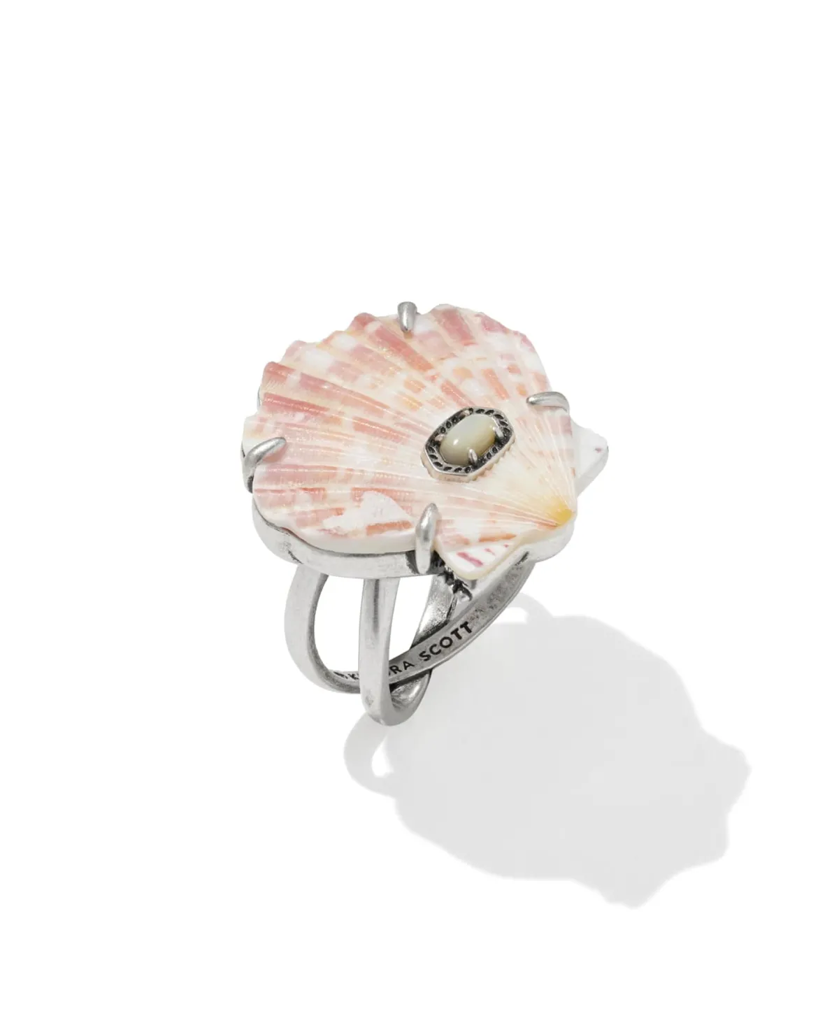 Lucia Shell Vintage Silver Cocktail Ring