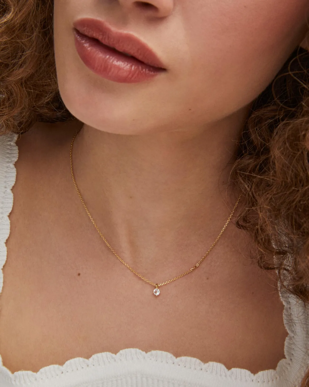 Maisie 18k Gold Vermeil April Pendant Necklace