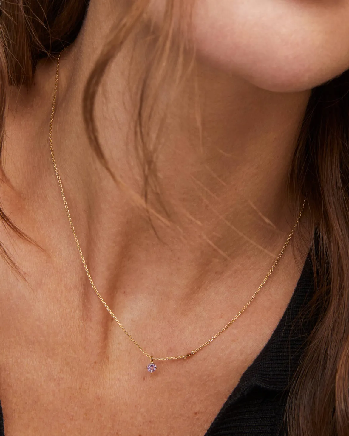 Maisie 18k Gold Vermeil February Pendant Necklace