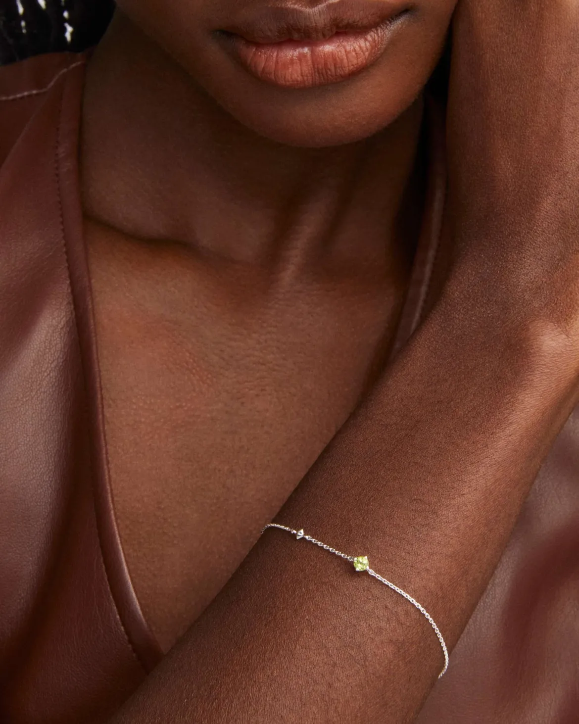 Maisie Sterling Silver August Delicate Chain Bracelet
