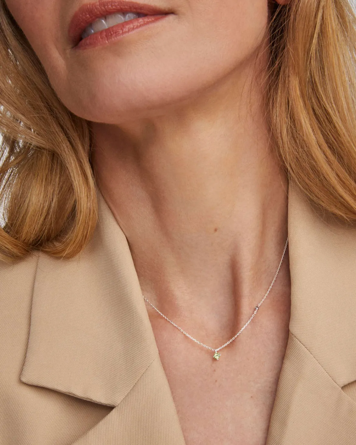 Maisie Sterling Silver August Pendant Necklace