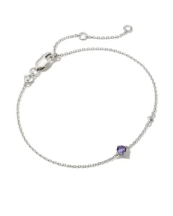 Maisie Sterling Silver February Delicate Chain Bracelet