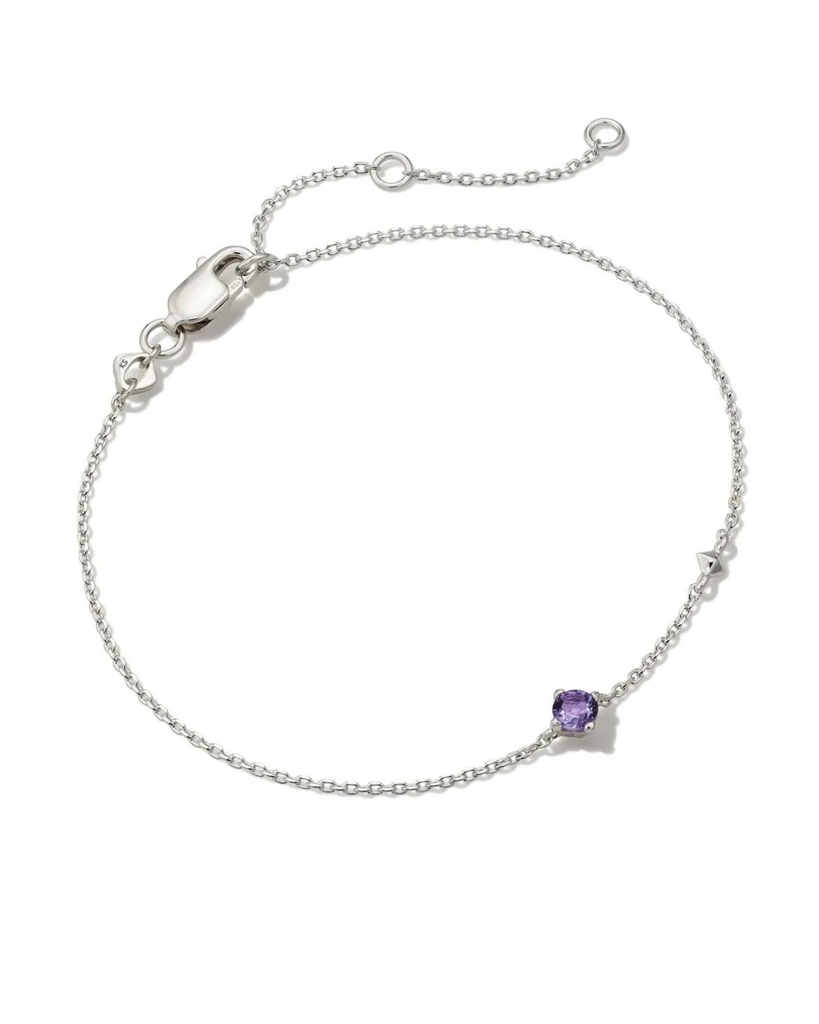 Maisie Sterling Silver February Delicate Chain Bracelet
