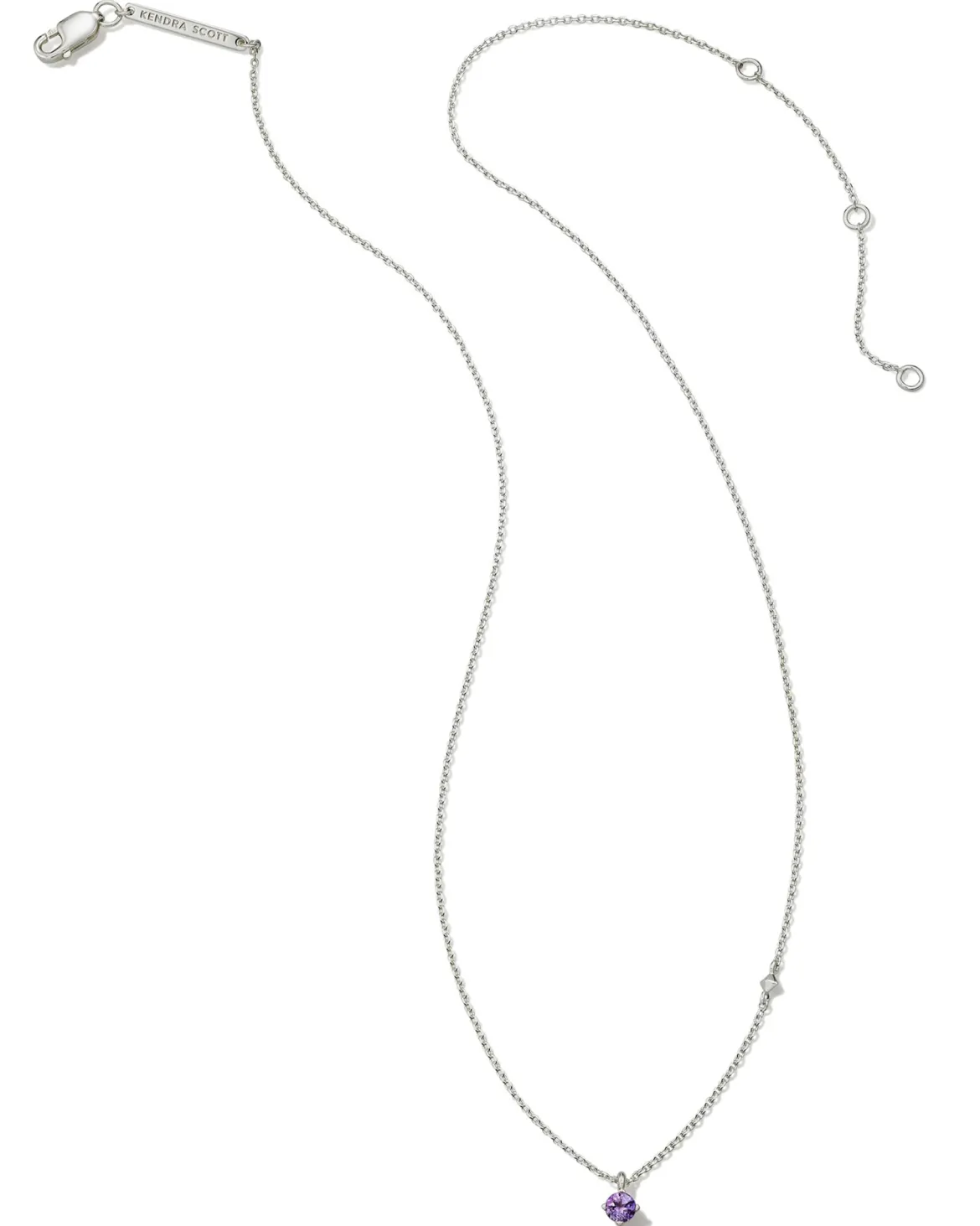 Maisie Sterling Silver February Pendant Necklace