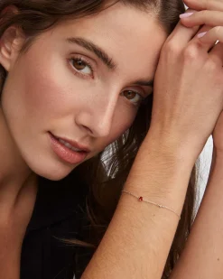 Maisie Sterling Silver January Delicate Chain Bracelet