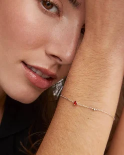Maisie Sterling Silver January Delicate Chain Bracelet