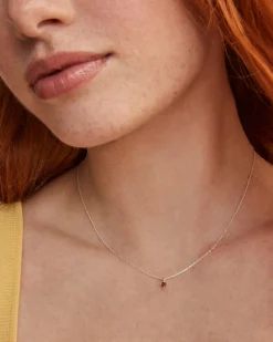 Maisie Sterling Silver January Pendant Necklace
