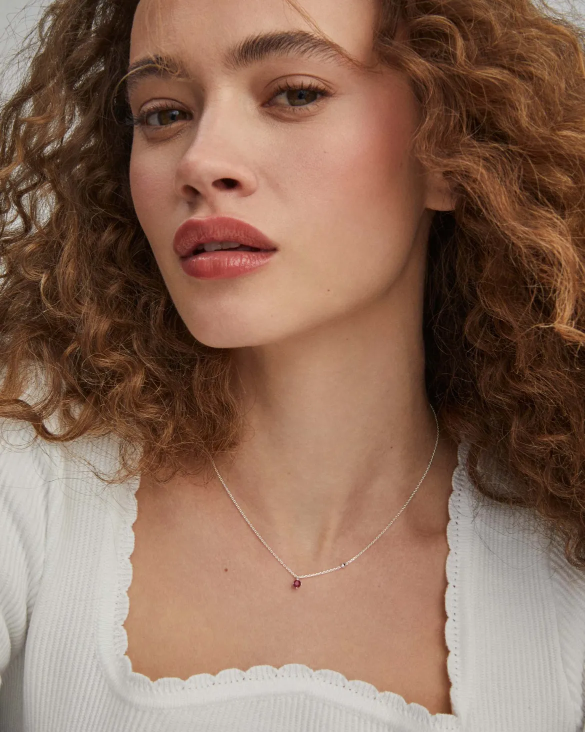Maisie Sterling Silver July Pendant Necklace