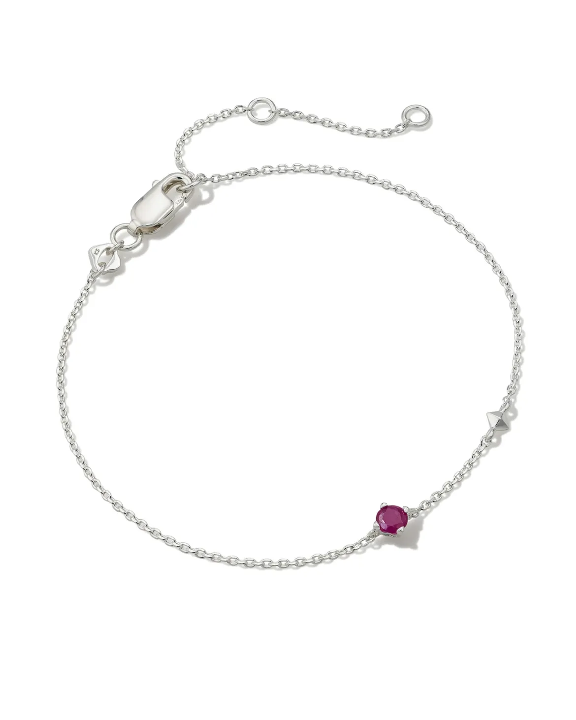 Maisie Sterling Silver July Delicate Chain Bracelet