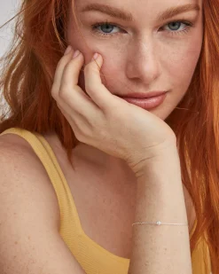 Maisie Sterling Silver March Delicate Chain Bracelet