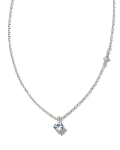Maisie Sterling Silver March Pendant Necklace