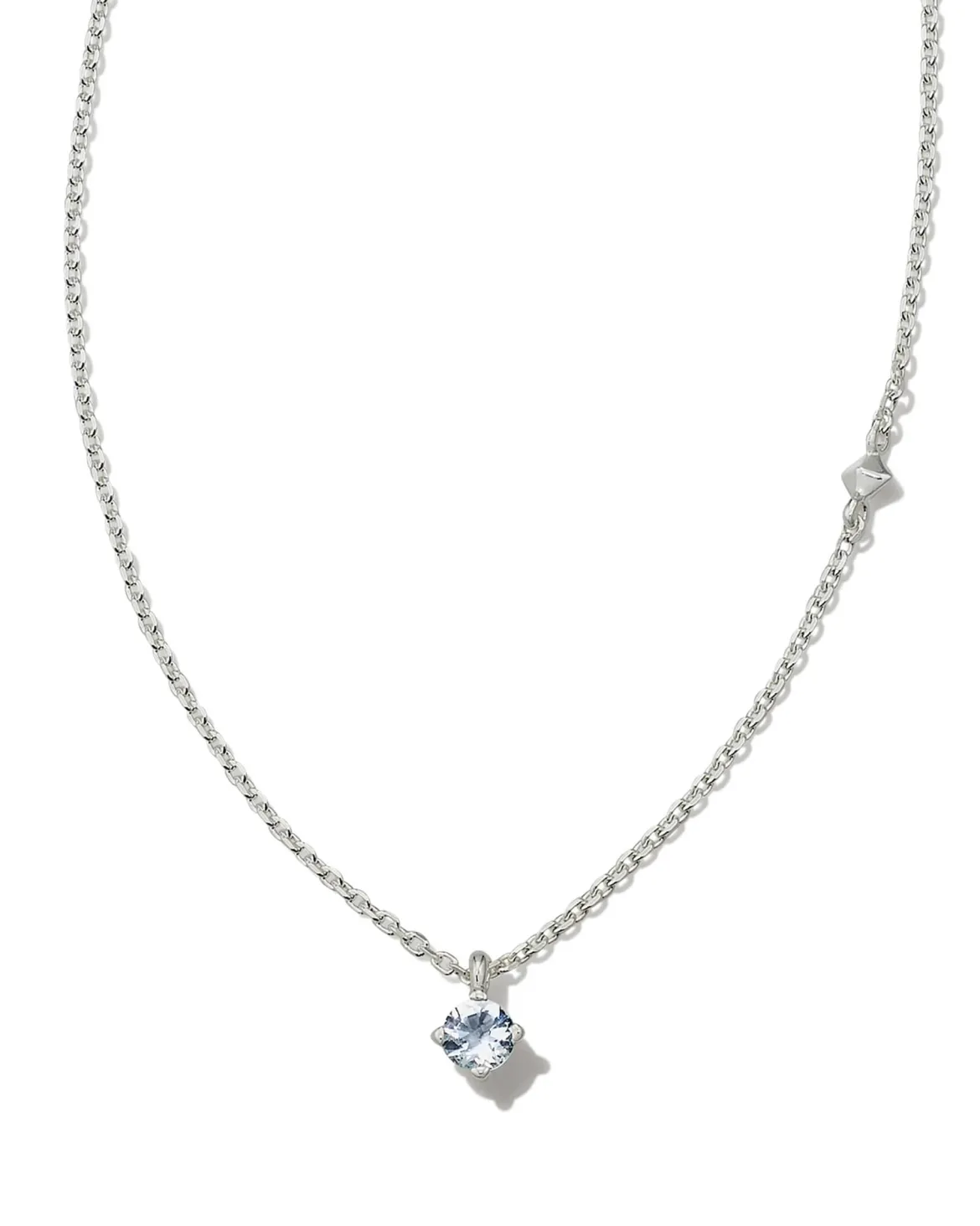 Maisie Sterling Silver March Pendant Necklace