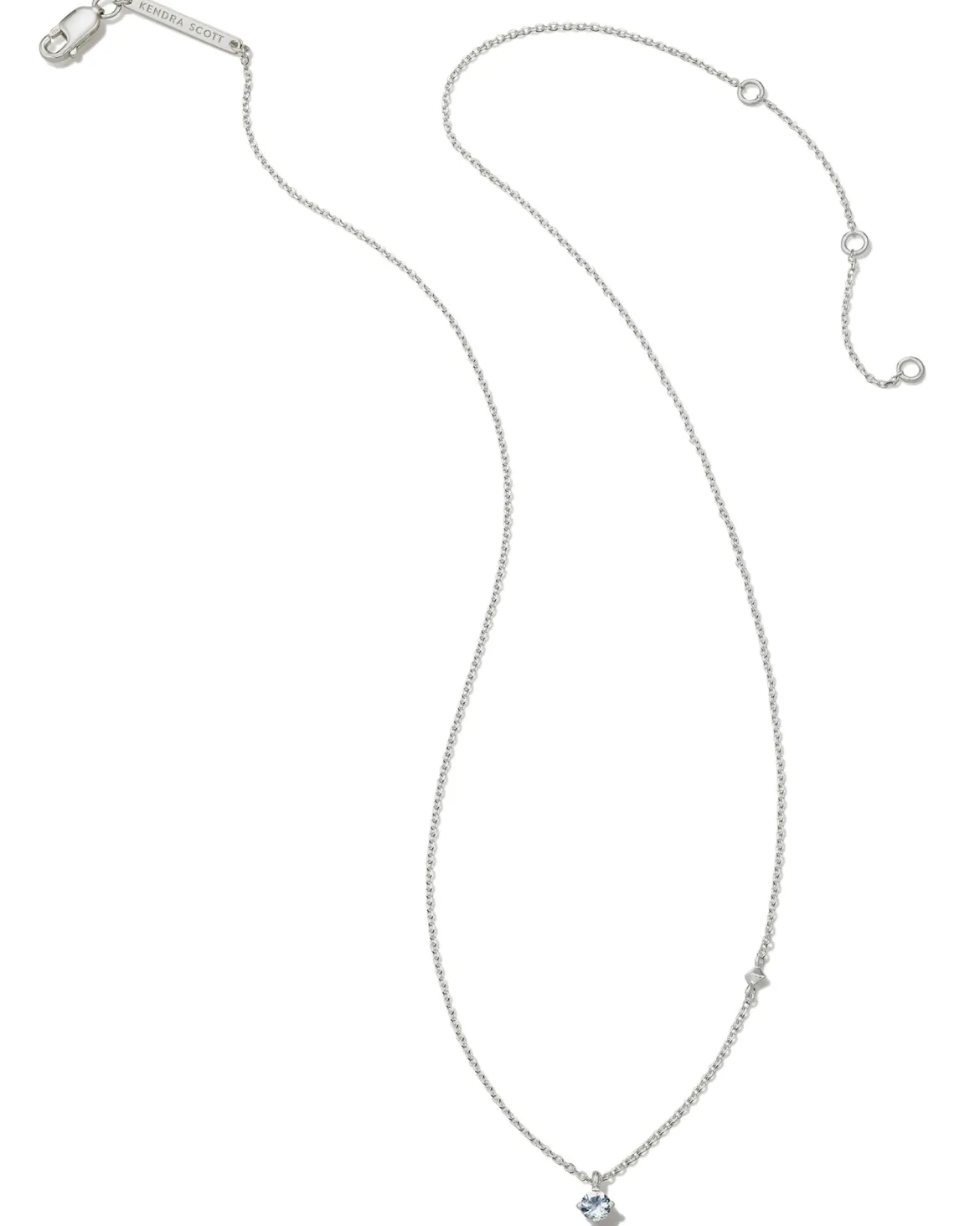 Maisie Sterling Silver March Pendant Necklace