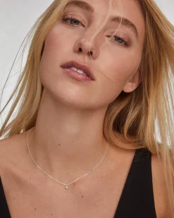 Maisie Sterling Silver March Pendant Necklace