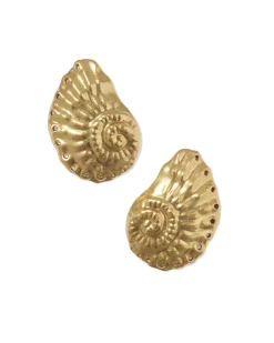 Marina Statement Stud Earrings in Vintage Gold