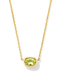 Marisa 14k Yellow Gold August Oval Solitaire Pendant Necklace