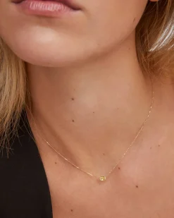 Marisa 14k Yellow Gold August Oval Solitaire Pendant Necklace