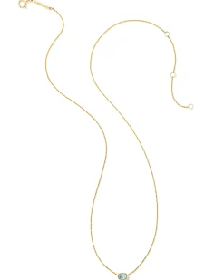 Marisa 14k Yellow Gold December Oval Solitaire Pendant Necklace