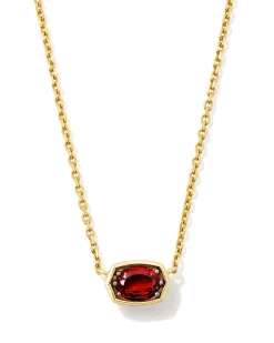 Marisa 14k Yellow Gold January Oval Solitaire Pendant Necklace