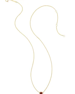 Marisa 14k Yellow Gold January Oval Solitaire Pendant Necklace