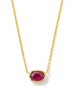 Marisa 14k Yellow Gold July Oval Solitaire Pendant Necklace