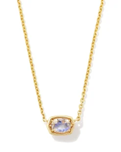Marisa 14k Yellow Gold June Oval Solitaire Pendant Necklace