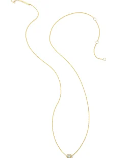 Marisa 14k Yellow Gold March Oval Solitaire Pendant Necklace