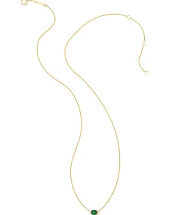 Marisa 14k Yellow Gold May Oval Solitaire Pendant Necklace