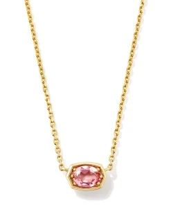 Marisa 14k Yellow Gold October Oval Solitaire Pendant Necklace