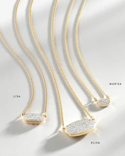 Marisa Pendant Necklace in White Diamond and 14k White Gold
