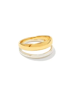 Meg Double Band Ring in Mixed Metal