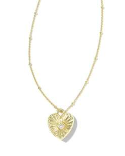 Meredith 18k Gold Vermeil Locket Necklace in White Topaz
