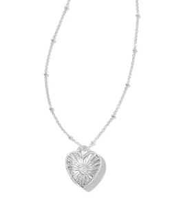 Meredith Sterling Silver Locket Necklace in White Topaz