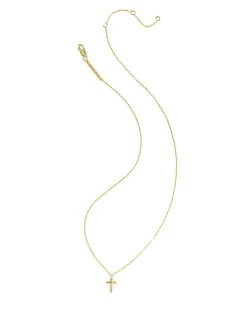 Metal 18k Gold Vermeil Cross Short Pendant Necklace