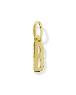 Metal Letter B 18k Gold Vermeil Charm