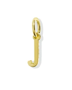 Metal Letter J 18k Gold Vermeil Charm