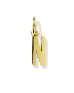Metal Letter N 18k Gold Vermeil Charm