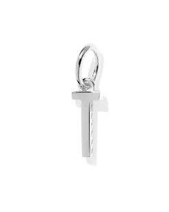 Metal Letter T Sterling Silver Charm