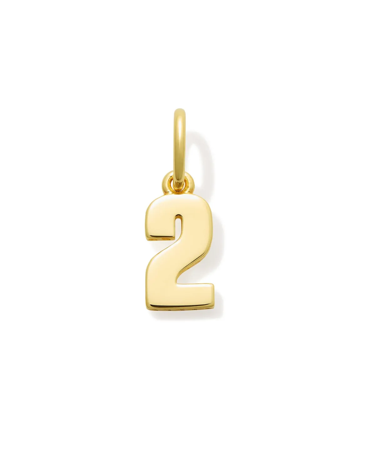 Metal Number 2 Charm in 18k Gold Vermeil