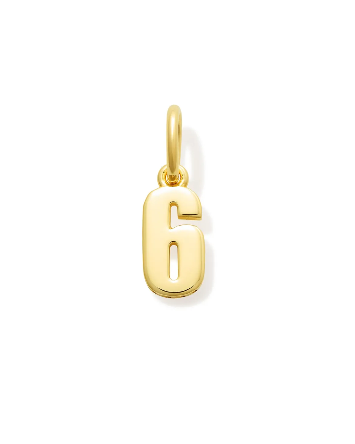 Metal Number 6 Charm in 18k Gold Vermeil