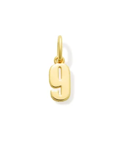Metal Number 9 Charm in 18k Gold Vermeil