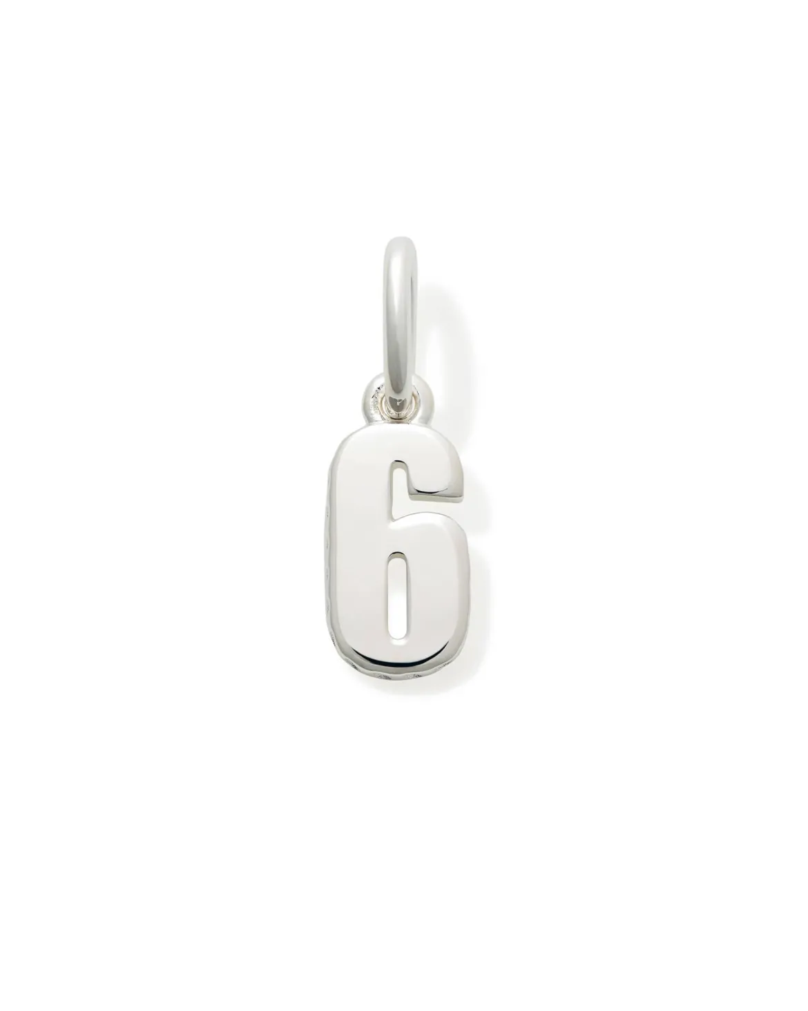 Metal Number 6 Charm in Sterling Silver
