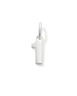 Metal Number 1 Charm in Sterling Silver