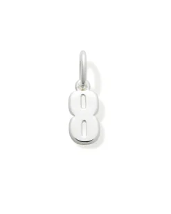 Metal Number 8 Charm in Sterling Silver