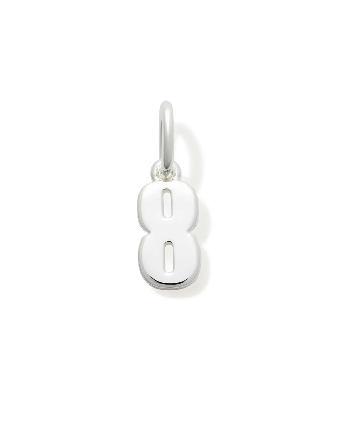 Metal Number 8 Charm in Sterling Silver