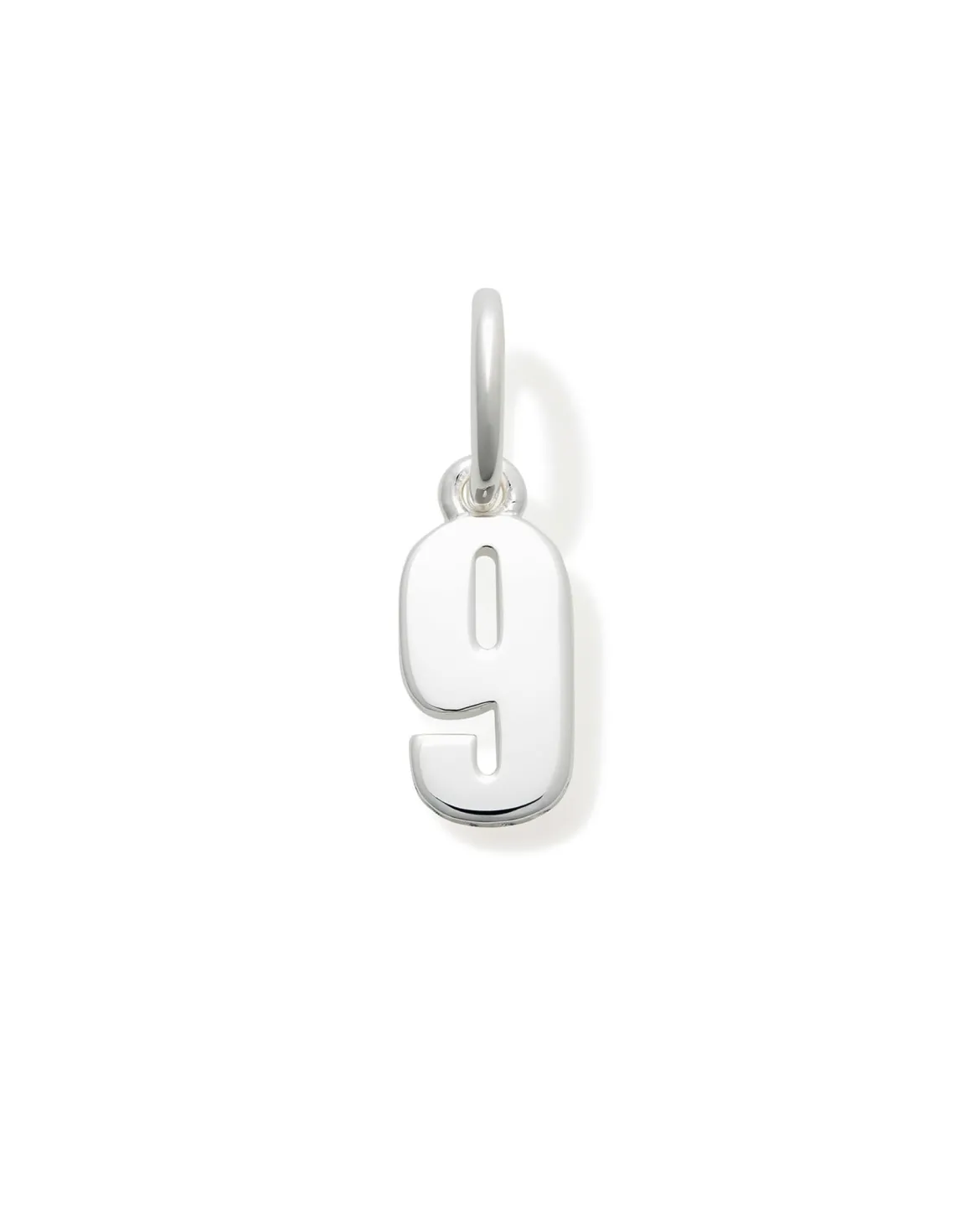 Metal Number 9 Charm in Sterling Silver