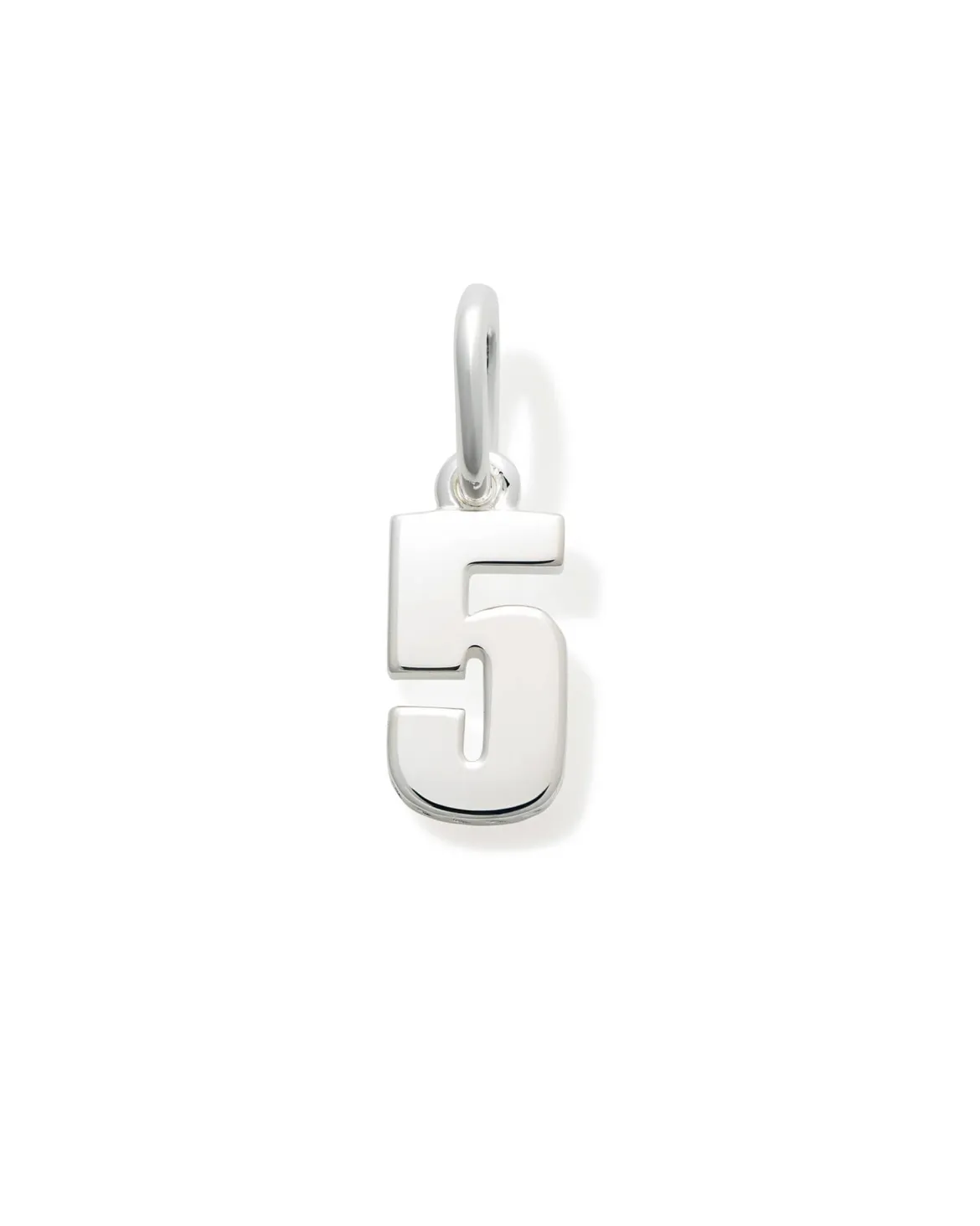 Metal Number 5 Charm in Sterling Silver