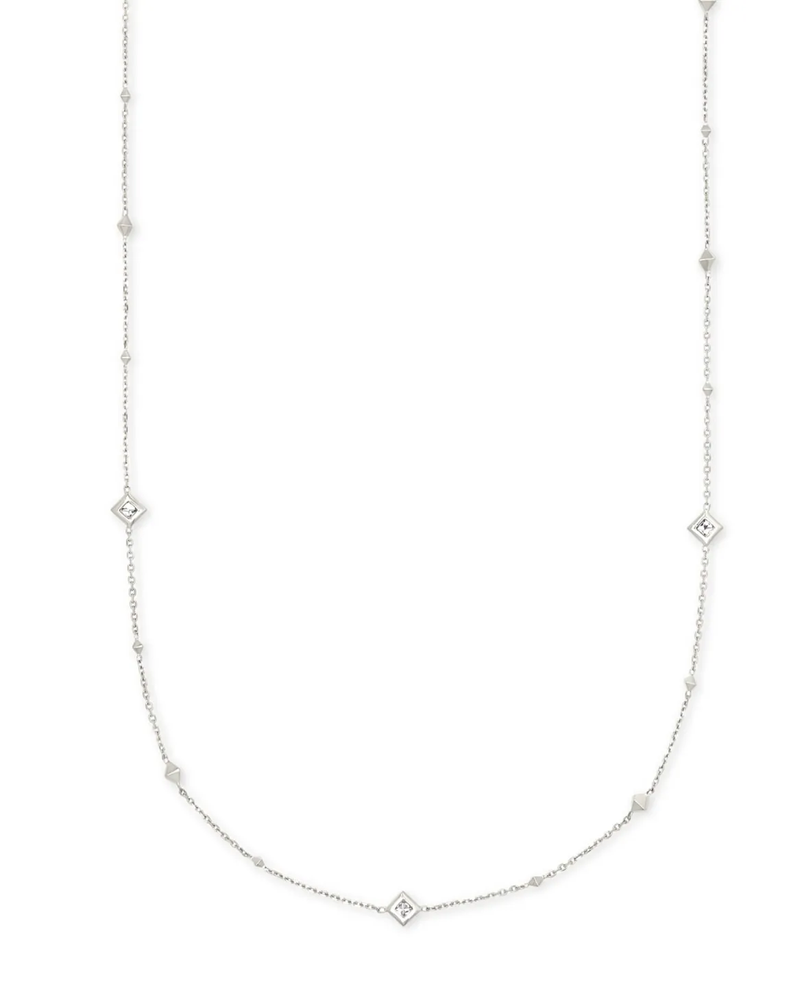 Michelle 14k White Gold Strand Necklace in White Diamond